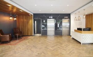 Reception floor tiling - 27 Soho Square