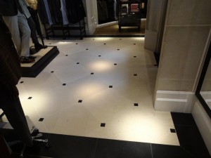 Stone floor tiling