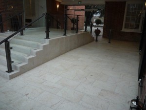 Stone floor tiling